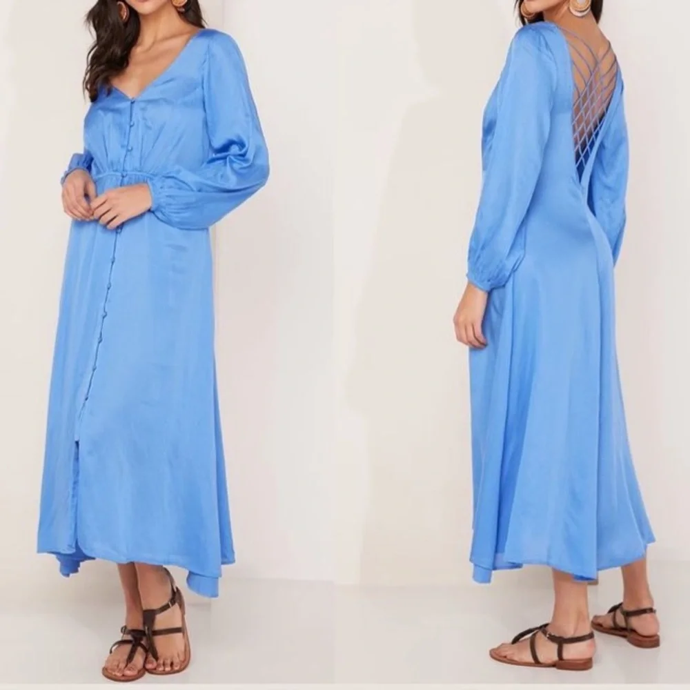 Free People Later Days Dress, sz 4, Blue